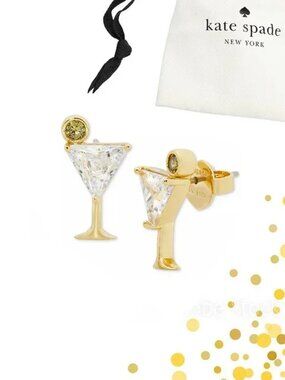 Kate Spade Gold-Tone Shaken or Stirred Stud Earrings